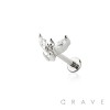 V MARQUISE TOP THREADLESS (PUSH IN) 316L SURGICAL STEEL LABRET SET